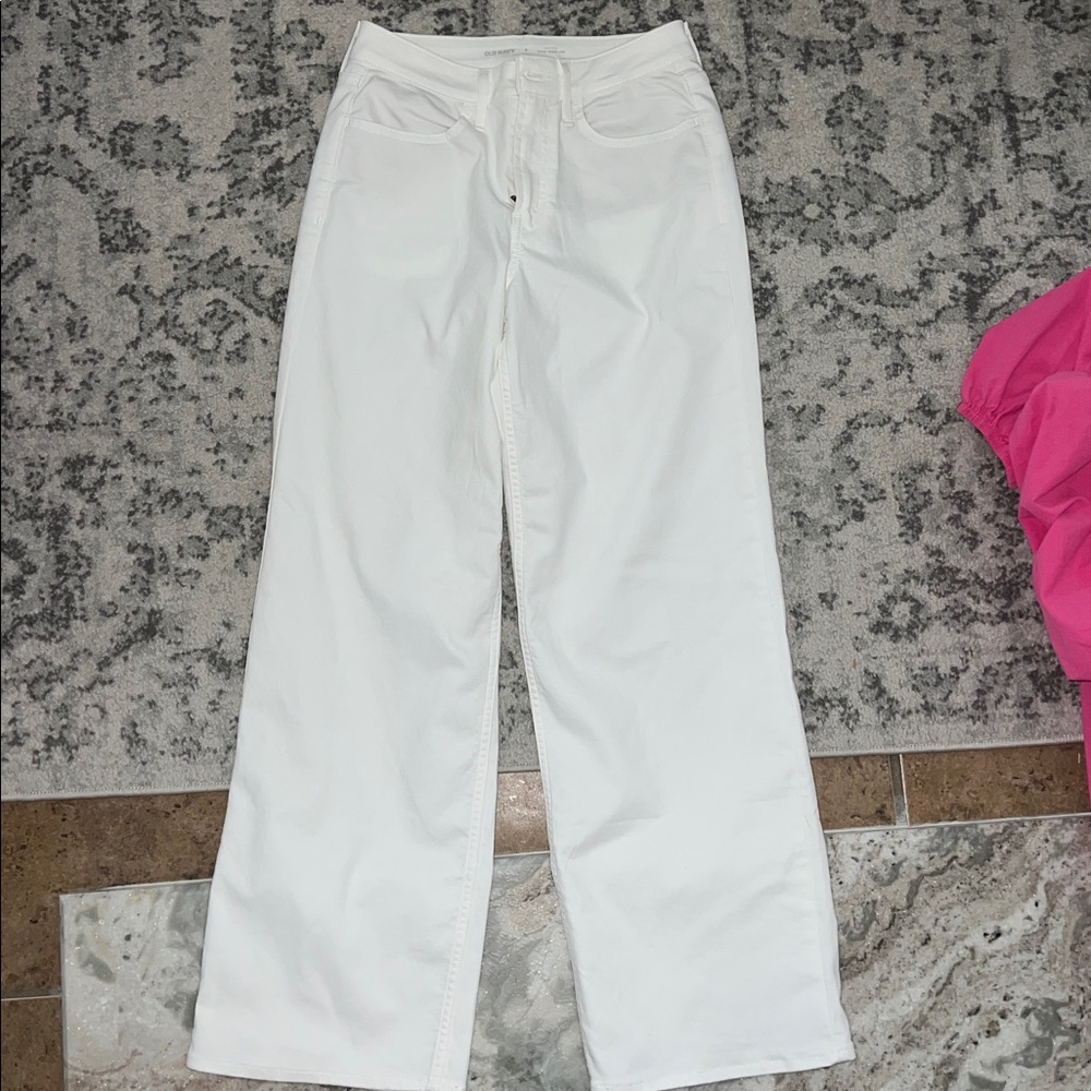 Old Navy White High-Waisted Pants